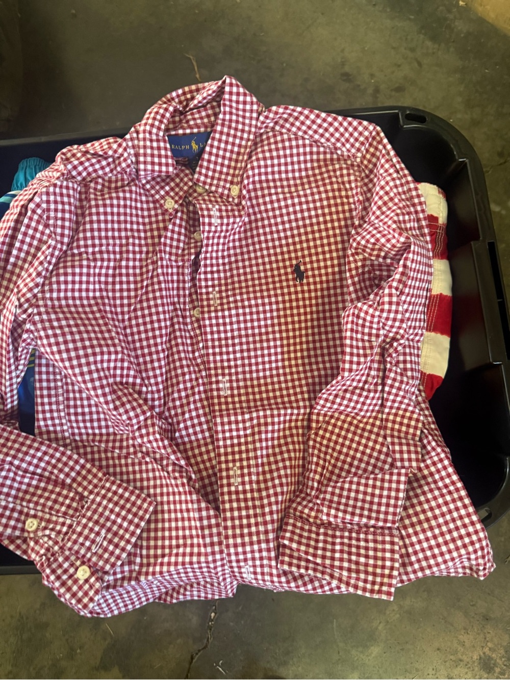 Ralph Lauren Men’s Red & White Gingham Button-Down Shirt